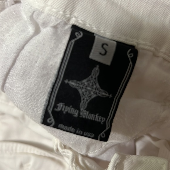 Flying Monkey White Distressed Jean Shorts - Picture 6 of 6